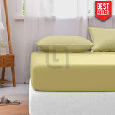 Cotton fitted sheet - Straw