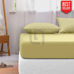 Cotton fitted sheet - Straw