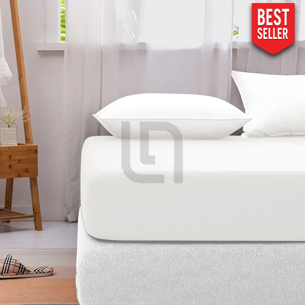 Cotton fitted sheet - White