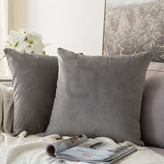 velvet cushion cover - charcoal