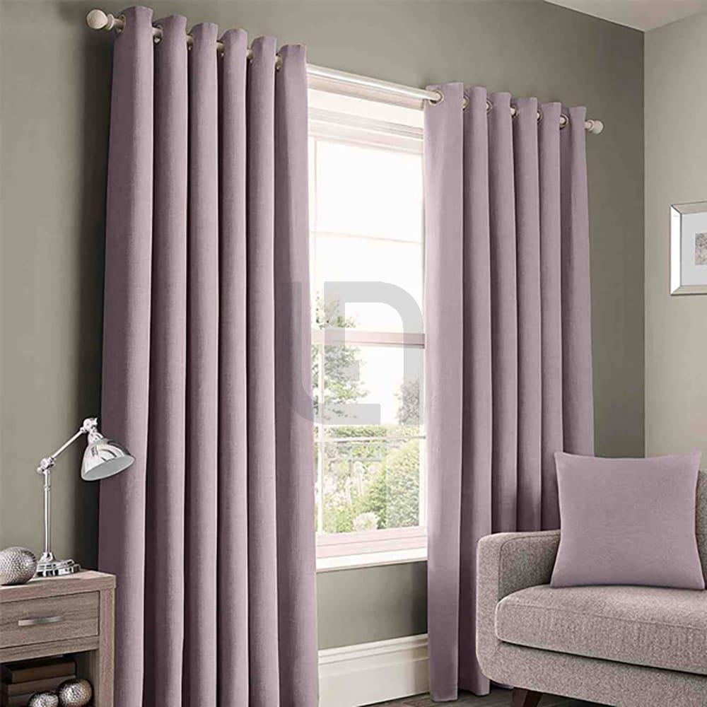 Plain Cotton Curtain Panels - Rose Gold