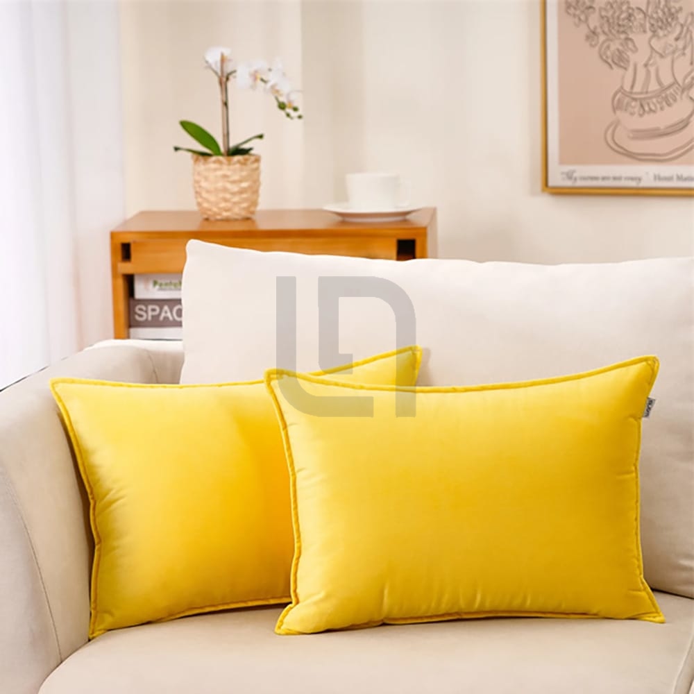 Premium Silk Pillow Coverr – Yellow