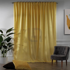 velvet curtains - banana