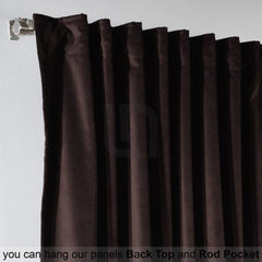 dark brown velvet curtain