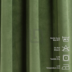 olive green velvet curtains