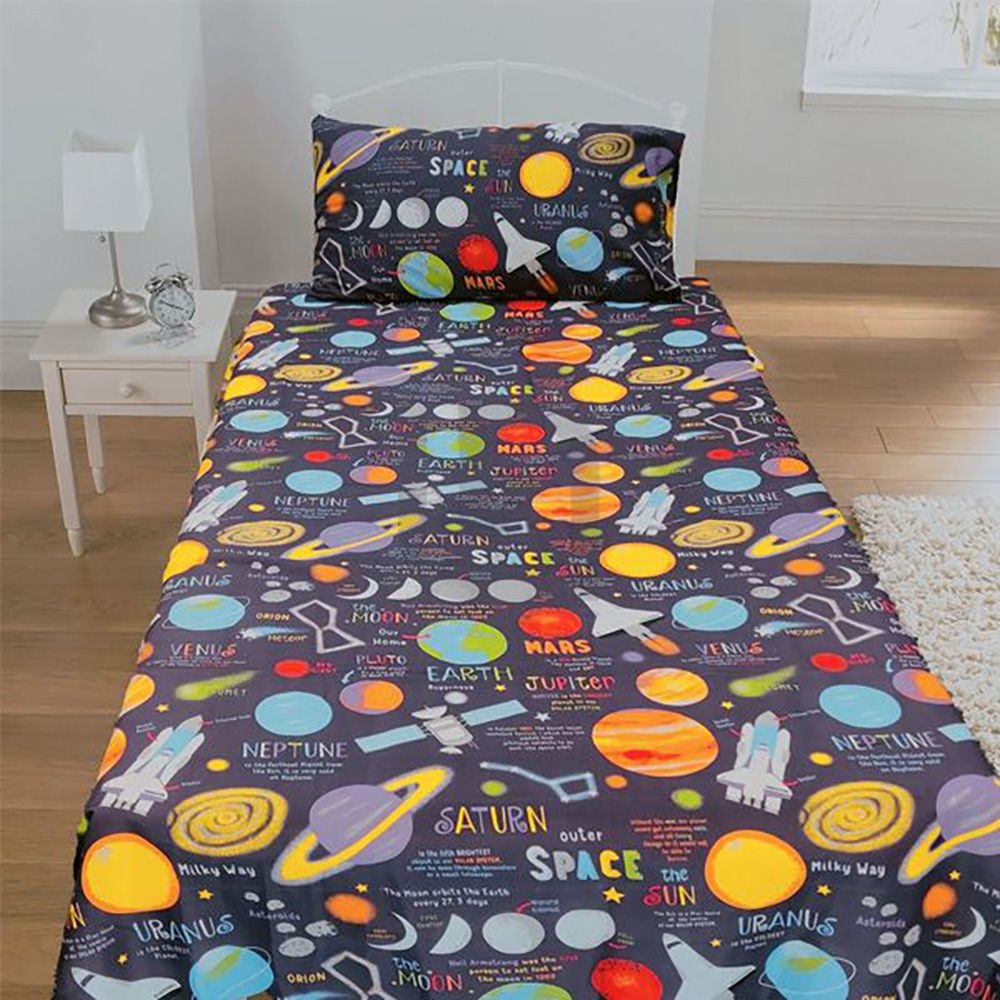 Space Galaxy Kids & Crib Bed Sheet