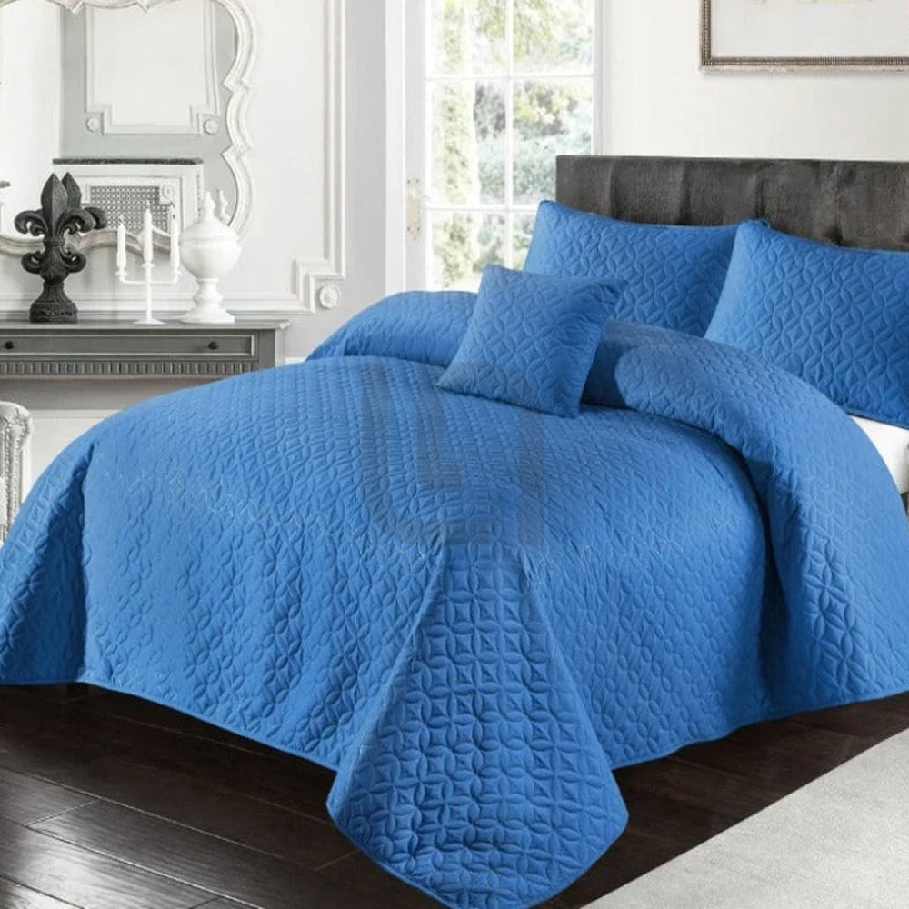 ultrasonic quilted bed sheet - blue