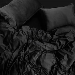 Velvet Quilt Cover - Black 4