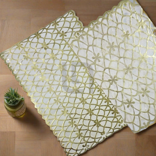 3pcs Coaster Table Mat Set Placemats Coaster Golden Art