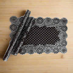 3pcs Coaster Table Mat Set Placemats Coaster Silver Black