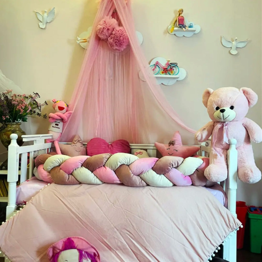Baby Cot - Bedding Set - Cloud Dark Pink