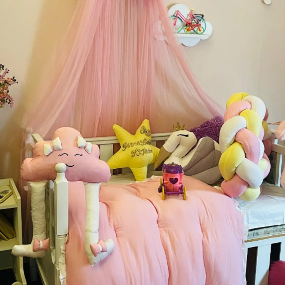 Baby Cot - Bedding Set - Cloud Yellow & Pink