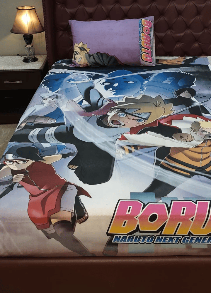 Boruto Cartoon Bed Sheet