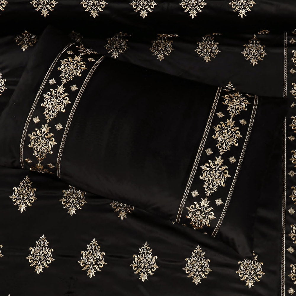 Bridal velvet bed sheet - black 2