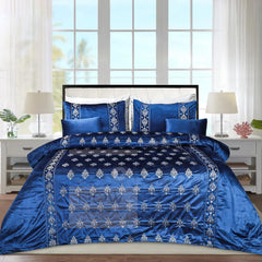 Bridal velvet bed sheet - blue