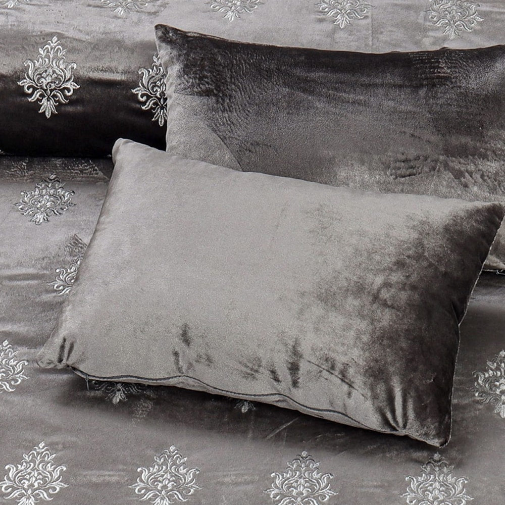 Bridal velvet bed sheet - charcoal 2