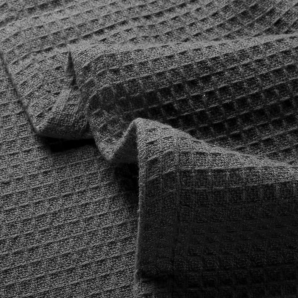 Cotton Waffle Weave Sofa & Bed Throws Blanket for Summer - Grey 2
