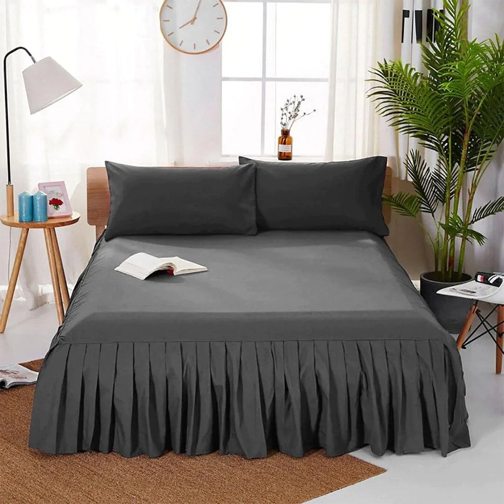 Frill Bed Sheet - Dark Grey
