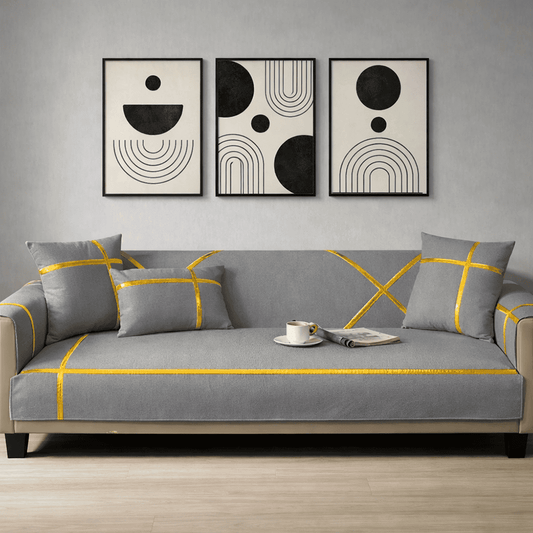 Premium Velvet Sofa Cover - Anti Slip - Grey