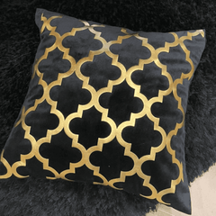 Premium Pattern Velvet Cushion Covers - Black