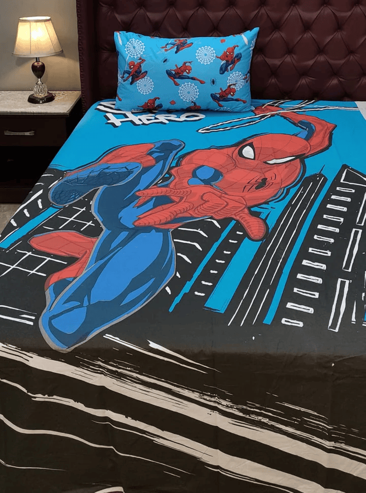 Spider Man cartoon bed sheet