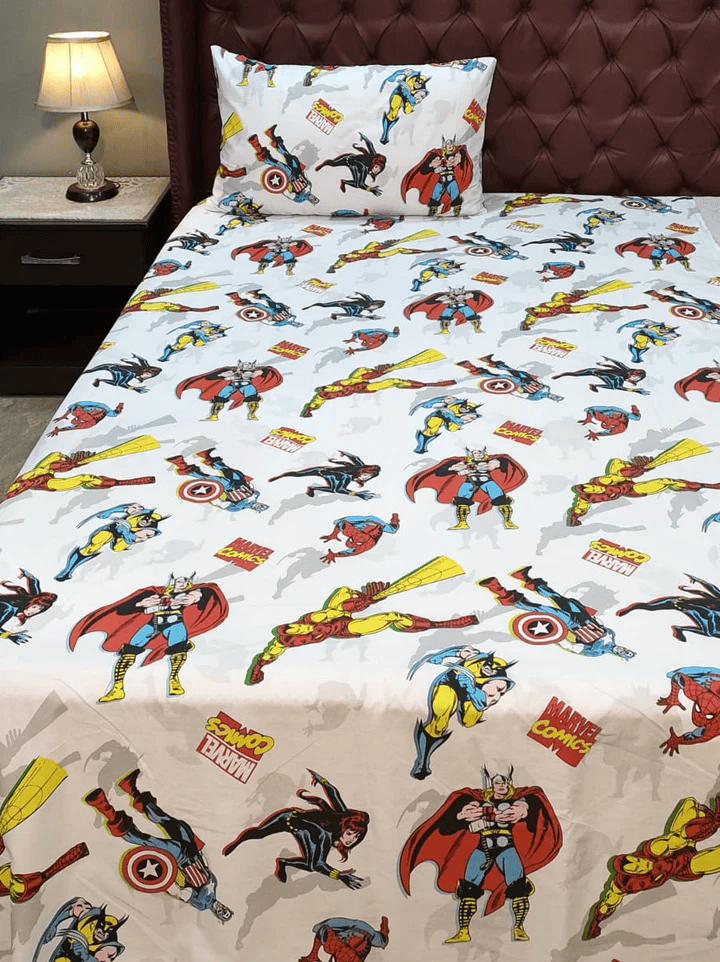 Super Heros kids Bedsheet