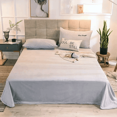 Velvet Flat Bed Sheet - Light Grey