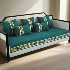 Versace Sofa Cover - Teal