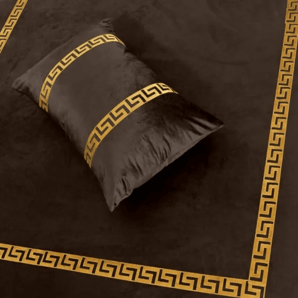 Versace Velvet Bridal Bedding Set - Dark Brown 1