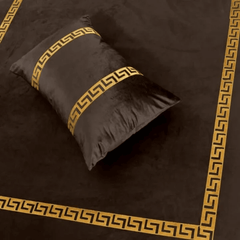 Versace Velvet Bridal Bedding Set - Dark Brown 1
