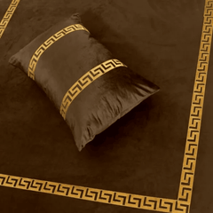 Versace Velvet Bridal Bedding Set - Light Brown