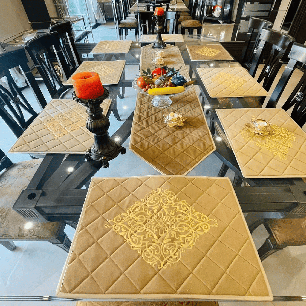 Vista Velvet Table Runner - Beige