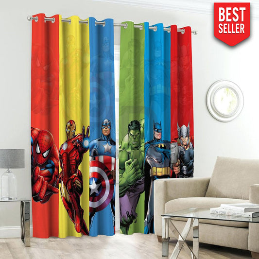 Avengers Theme Kids Room Curtains - 1 Curtain (Not included 2 Curtains) Kids Curtains