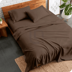 plain bed sheet - brown