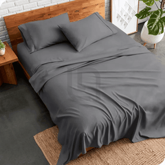 plain bed sheet - grey