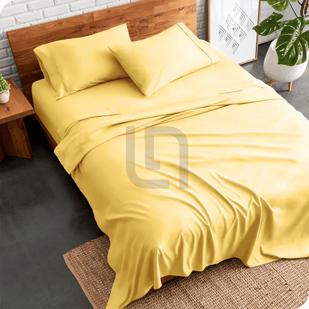 plain bed sheet - lemon