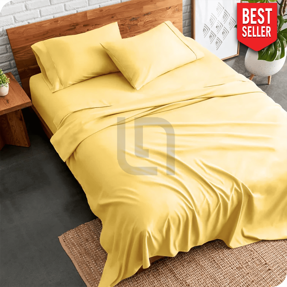 plain bed sheet - lemon