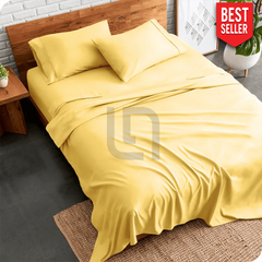 plain bed sheet - lemon