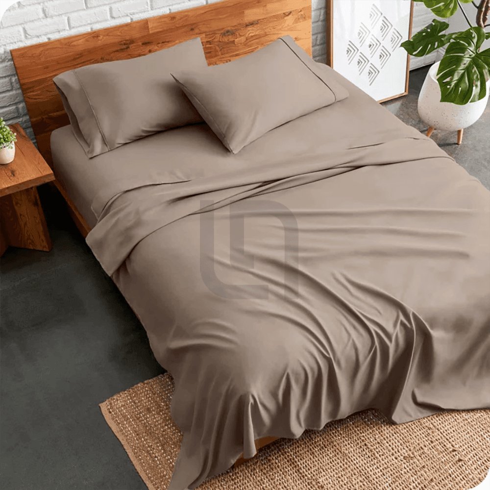 plain bed sheet - light brown
