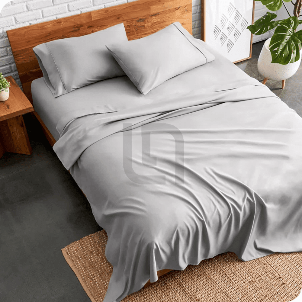 plain bed sheet - light grey