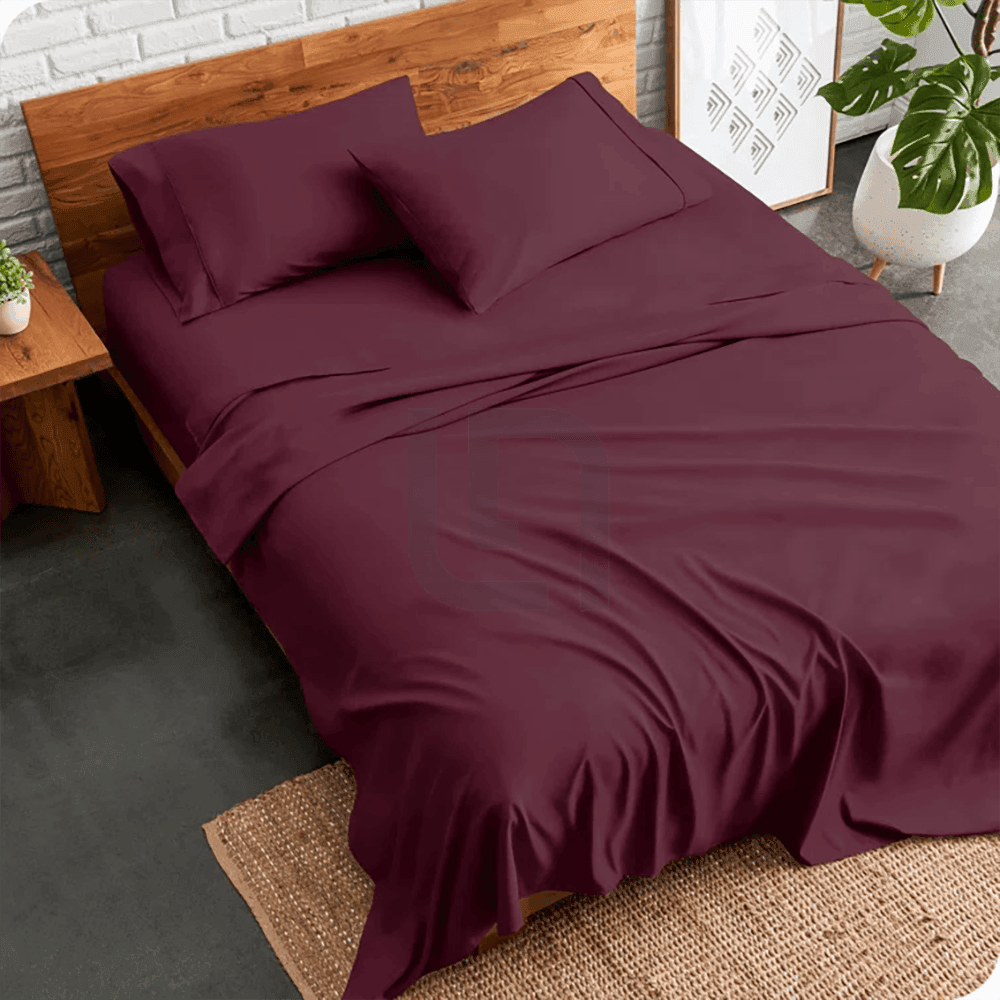 plain bed sheet - maroon