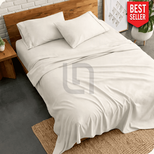 plain bed sheet - off white