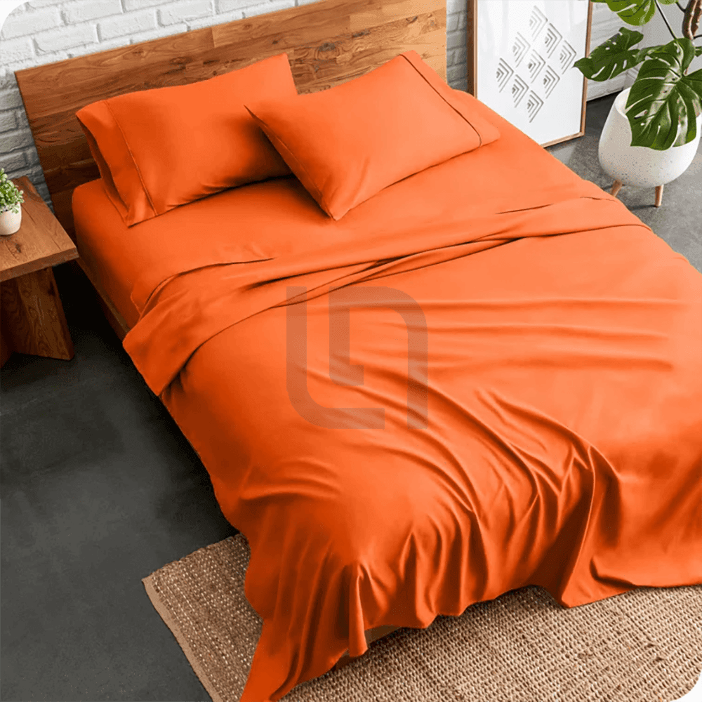 plain bed sheet - orange