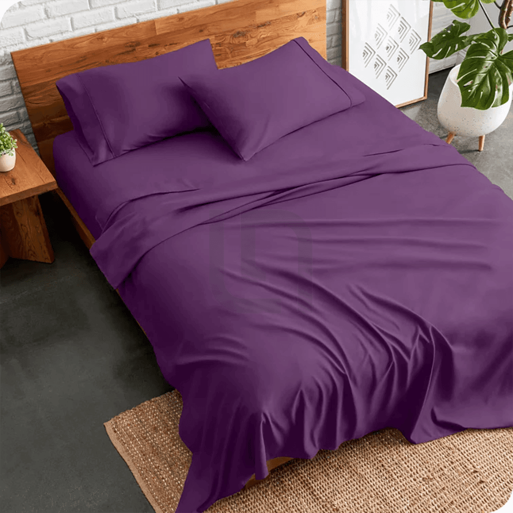 plain bed sheet - purple