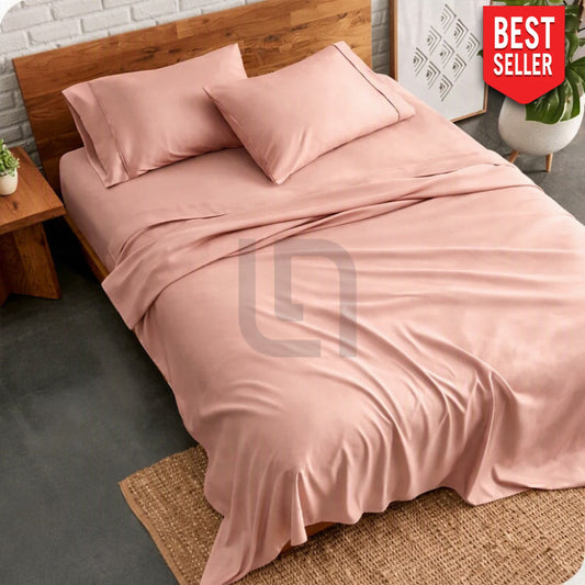 plain bed sheet - rose gold