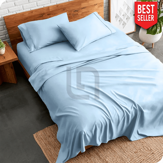plain bed sheet - sky blue