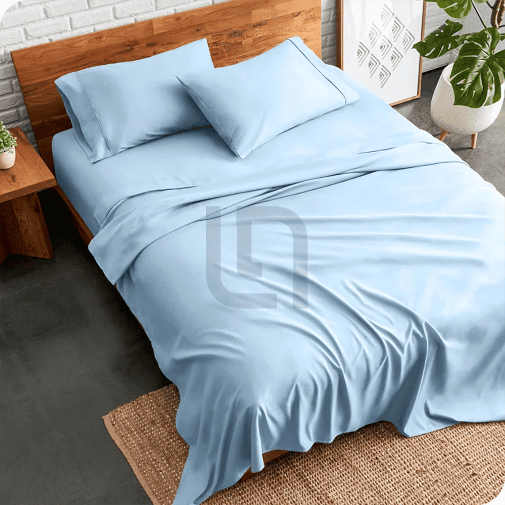 plain bed sheet - sky blue