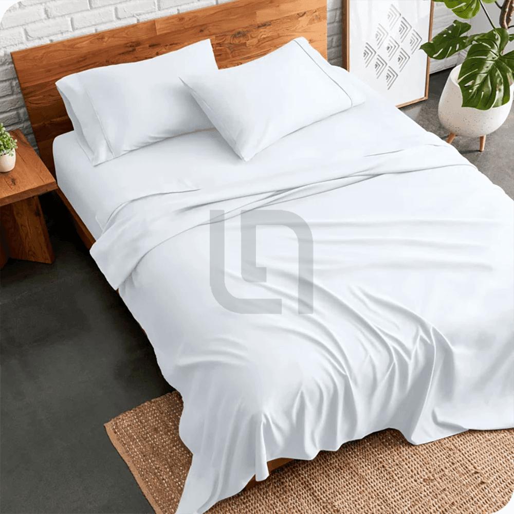 plain bed sheet - white