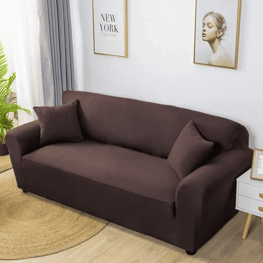 Jersey Sofa Cover Brown