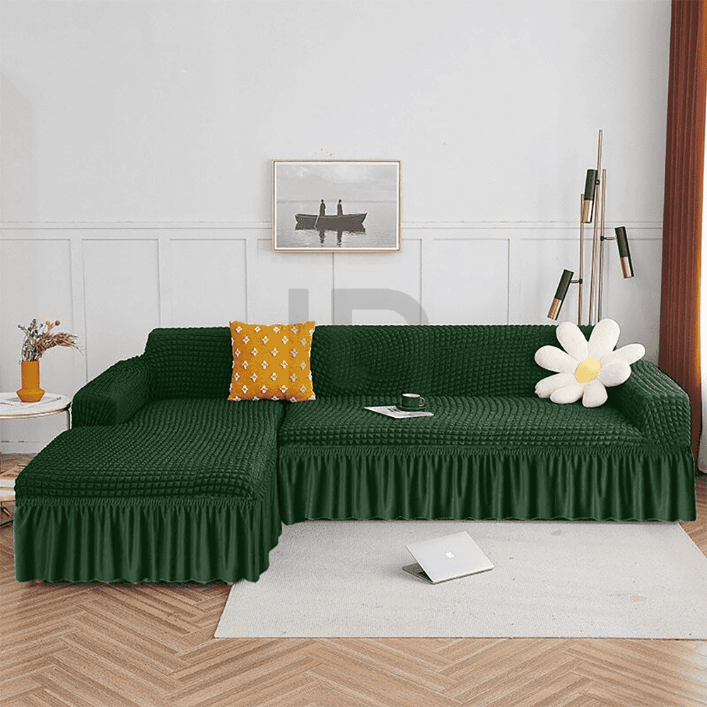 L-Shape Turkish Bubble Sofa cover - Green